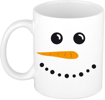 Bellatio Decorations Kerst thema Koffiemok - Sneeuwpop - 300 ml - keramiek - kerstcadeau - kerstmis