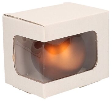 Bellatio Decorations Kerstbal verpakken 2x doosjes met venster 12 x 9 x 10 cm Wit