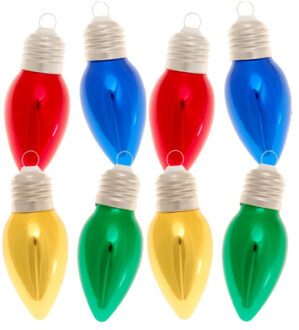 Bellatio Decorations Kerstballen - 4x - glazen - gekleurd - 9 cm