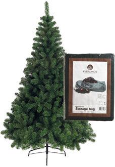 Bellatio Decorations kerstboom 150 cm met opbergzak - Kunstkerstboom Groen