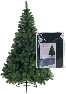 Bellatio Decorations kerstboom 210 cm met opbergzak - Kunstkerstboom Groen