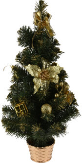 Bellatio decorations Kerstboom - kunst - met versiering - 60 cm - Kunstkerstboom Multikleur