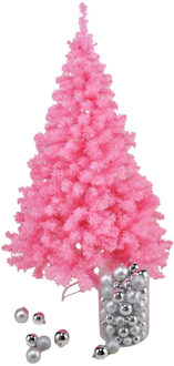 Bellatio decorations Kerstboom - kunst - roze - 150 cm - Kunstkerstboom