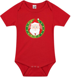 Bellatio Decorations Kerstkleding baby rompertje met kerstman rood jongens en meisjes 56 (1-2 maanden)