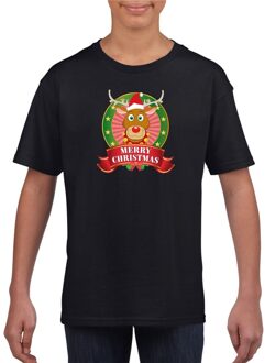 Bellatio Decorations Kerstkleding tshirt voor kinderen met rendier