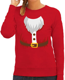Bellatio Decorations Kerstman kostuum verkleed sweater / trui rood voor dames