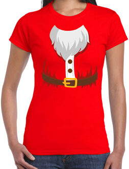 Bellatio Decorations Kerstman kostuum verkleed t-shirt rood voor dames 2XL - Kerst kostuums