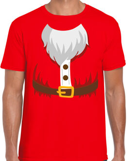 Bellatio Decorations Kerstman kostuum verkleed t-shirt rood voor heren L - Kerst kostuums