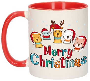 Bellatio Decorations Kerstmis cadeau mok Merry Christmas 300 ml