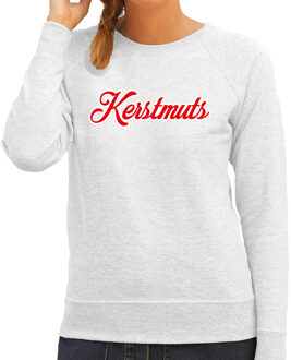 Bellatio Decorations Kerstmuts foute Kerstsweater / Kersttrui grijs voor dames 2XL - kerst truien