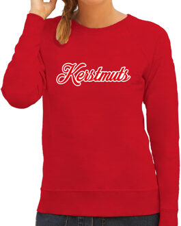 Bellatio Decorations Kerstmuts foute Kerstsweater / Kersttrui rood voor dames 2XL - kerst truien