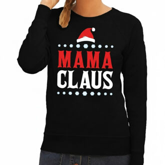 Bellatio Decorations Kersttrui / sweater voor dames - Mama Claus - zwart - Kerstdiner - kantoor 2XL (44)