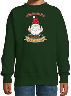 Bellatio Decorations Kersttrui/sweater voor kinderen - Kado Gnoom - groen - Kerst kabouter