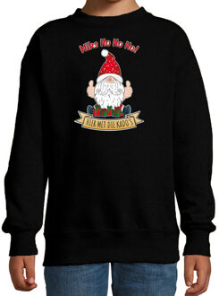 Bellatio Decorations kersttrui/sweater voor kinderen - Kado Gnoom - zwart - Kerst kabouter 12-13 jaar (152/164) - kerst