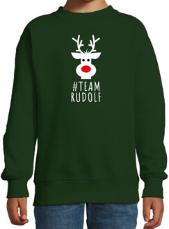 Bellatio Decorations kersttrui/sweater voor kinderen - team Rudolf - groen 12-13 jaar (152/164) - kerst truien kind