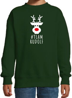 Bellatio Decorations Kersttrui/sweater voor kinderen - team Rudolf - groen