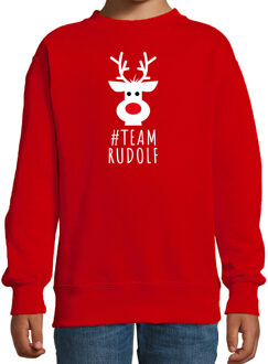 Bellatio Decorations kersttrui/sweater voor kinderen - team Rudolf - rood 12-13 jaar (152/164) - kerst truien kind