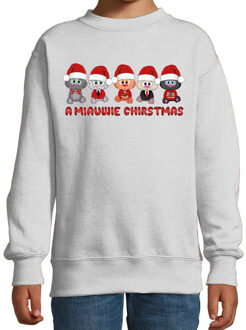 Bellatio Decorations Kersttrui voor jongen/meisje - Kerst poesjes 3-4 jaar (98/104)