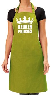 Bellatio Decorations Keuken Prinses - barbeque schort - keukenschort - lime groen - dames