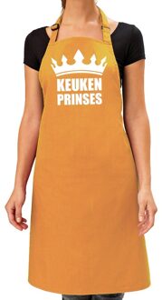 Bellatio Decorations Keuken Prinses barbeque schort /keukenschort oker geel dames