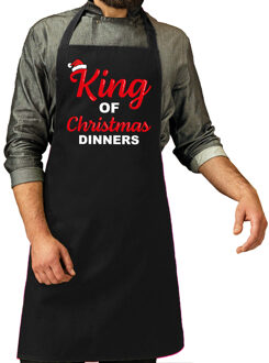 Bellatio Decorations Keuken schort voor heren - King of Christmas dinners cadeau - zwart - Kerst cadeau - kerstdinner
