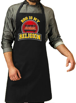 Bellatio Decorations Keukenschort/barbecue schort heren - BBQ is my religion - zwart - Vaderdag One size