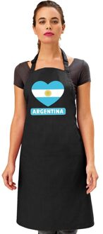 Bellatio Decorations Keukenschort - Barbecueschort - Vlag Argentinie - zwart - heren en dames - Landen supporters