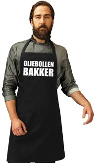 Bellatio Decorations Keukenschort Oliebollen bakker - zwart - heren en dames - oud en nieuw schort