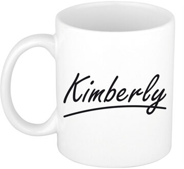 Bellatio Decorations Kimberly voornaam kado beker / mok sierlijke letters - gepersonaliseerde mok met naam - Naam mokken Multikleur