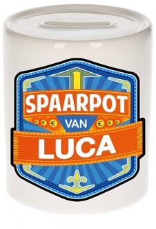 Bellatio Decorations Kinder cadeau spaarpot voor een Luca