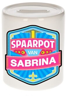 Bellatio Decorations Kinder cadeau spaarpot voor een Sabrina