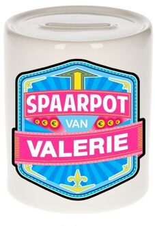 Bellatio Decorations Kinder cadeau spaarpot voor een Valerie