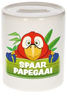Bellatio Decorations Kinder spaarpot met papegaaien print 9 cm - Action products