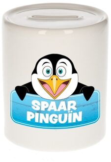 Bellatio Decorations Kinder spaarpot met pinguins print 9 cm - Action products