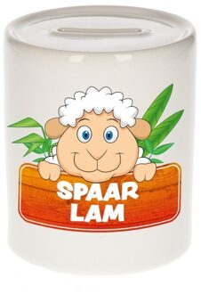 Bellatio Decorations Kinder spaarpot met schapen / lammetje print 9 cm - Action products