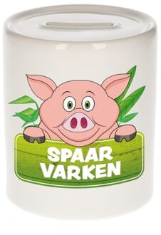 Bellatio Decorations Kinder spaarpot met varkens print 9 cm - Action products