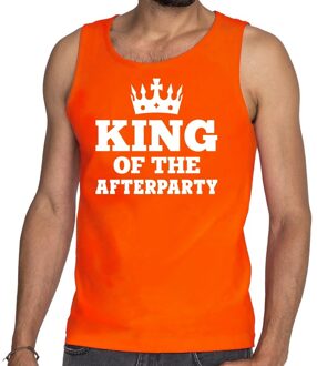 Bellatio Decorations King of the afterparty mouwloos shirt / tanktop oranje heren 2XL - Feestshirts