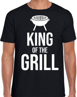 Bellatio Decorations King of the grill bbq / barbecue cadeau t-shirt zwart voor heren 2XL