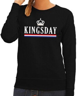Bellatio Decorations Kingsday en vlag sweater zwart - zwarte koningsdag trui dames - Koningsdag kleding XL