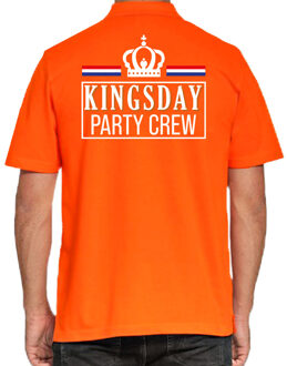 Bellatio Decorations Kingsday party crew polo shirt oranje voor heren - Koningsdag polo shirts 2XL