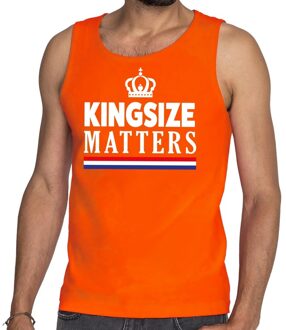 Bellatio Decorations Kingsize matters singlet oranje voor heren 2XL - Feestshirts