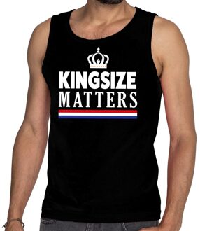 Bellatio Decorations Kingsize matters singlet zwart voor heren 2XL - Feestshirts