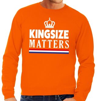 Bellatio Decorations Kingsize matters sweater oranje heren 2XL - Feesttruien