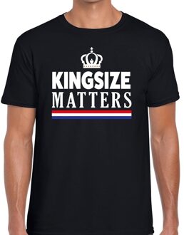 Bellatio Decorations Kingsize matters t-shirt zwart voor heren 2XL - Feestshirts