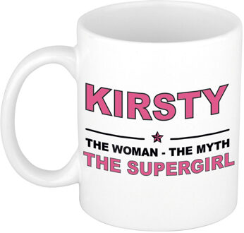 Bellatio Decorations Kirsty cadeau mok - Woman Myth Supergirl - naam koffiemok - 300 ml - collega - moederdag Oudroze