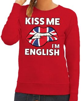 Bellatio Decorations Kiss me I am English sweater rood dames XS