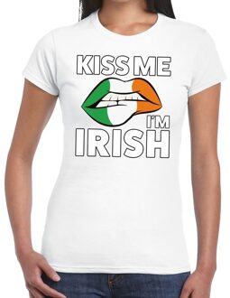 Bellatio Decorations Kiss me I am Irish t-shirt wit dames 2XL