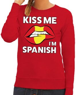 Bellatio Decorations Kiss me I am Spanish sweater rood dames 2XL