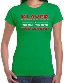 Bellatio Decorations Klaver naam t-shirt the man / the myth / the legend groen voor dames 2XL