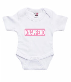 Bellatio Decorations Knapperd cadeau baby rompertje roze/wit meisjes 56 (1-2 maanden)